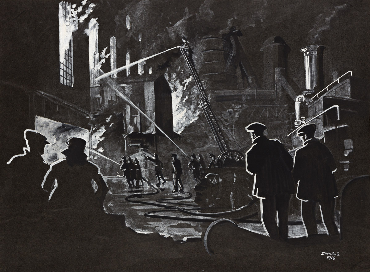 DOUGLAS DANIELS (20th century) Fighting the Inferno.  (FIREFIGHTERS)